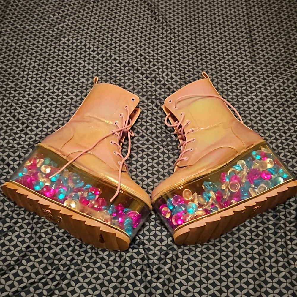 YRU Shoes Qloud Clear Fillable Sole Platforms
